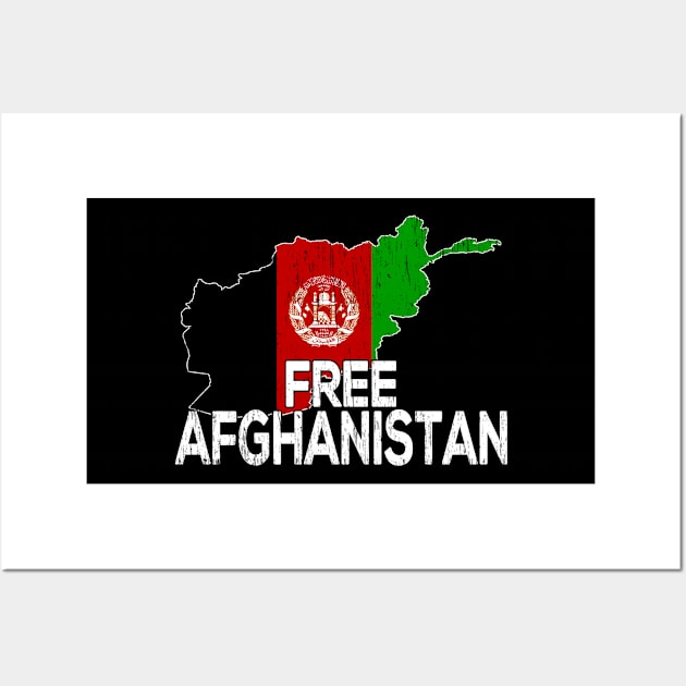 FREE AFGHANISTAN - Afghanistan Flag & Map Wall Art by Redmart